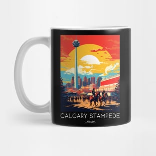 A Pop Art Travel Print of Calgary - Canada Mug